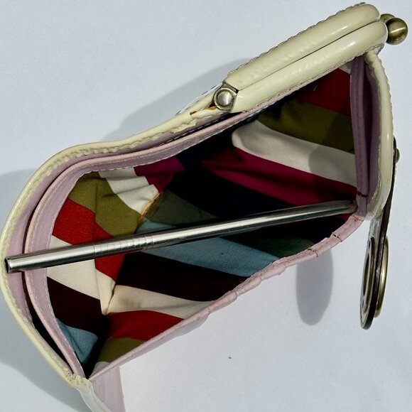 COACH 65th Anniversary Legacy Patent Leather French Frame Wallet White 41505 - Picture 9 of 10